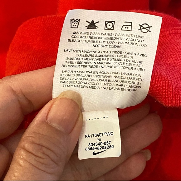 Nike Red Crewneck Sweatshirt Size Medium-Unisex - Picture 6 of 6